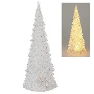 Akril karácsonyfa LED-es elemes meleg 17cm