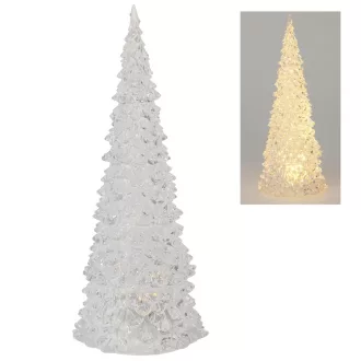 Akril karácsonyfa LED-es elemes meleg 21cm