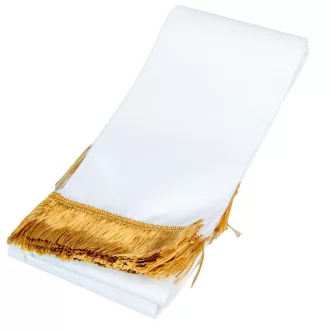 Koszorú szalag 12x220cm fehér-arany 10db/csom (db ár)