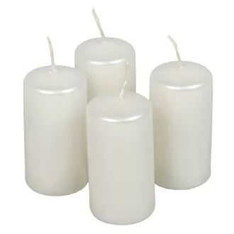 Metál adventi gyertya 80x40mm fehér 4db/csom (db ár)