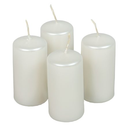 Metál adventi gyertya 80x40mm fehér 4db/csom (db ár)