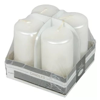 Metál adventi gyertya 80x40mm fehér 4db/csom (db ár)