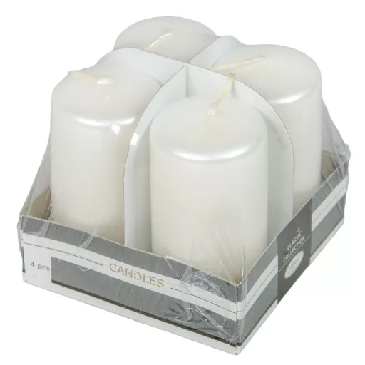Metál adventi gyertya 80x40mm fehér 4db/csom (db ár)