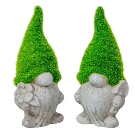 Törpe zöld flokkolt sapival ker. M18cm