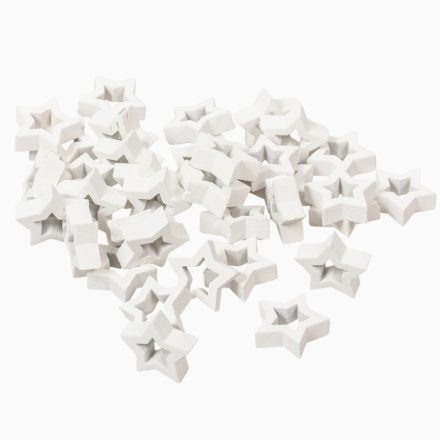 Csillag áttört fa fehér 2,5cm 36db-os