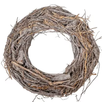 Vessző koszorú fehér mosott D25cm
