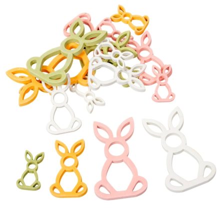 Nyuszi fa áttört szines mix 3-5-7cm 18db-os