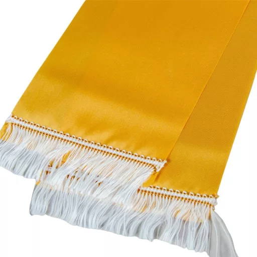 Koszorú szalag 12x220cm arany-fehér 2db/csom (db ár)