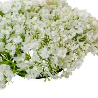 Apró virágos koszorú fehér D20cm 16db/#