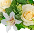 Rózsa,liliom koszorú krém D22cm 16db/#