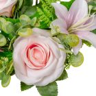 Rózsa-liliom koszorú rózsaszín D24cm 16db/#