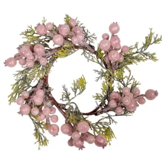 Glitteres bogyós koszorú D23cm