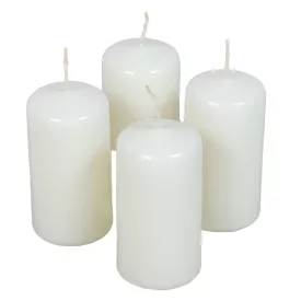 Lakkozott adventi gyertya 80x40mm fehér 4db/csom (db ár)