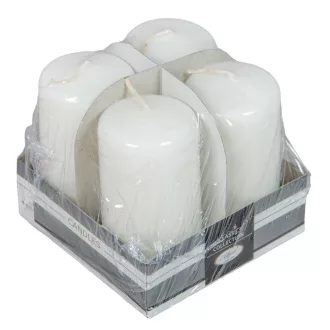 Lakkozott adventi gyertya 80x40mm fehér 4db/csom (db ár)