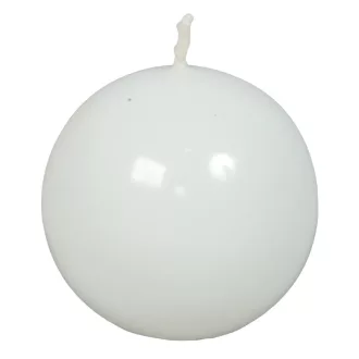 Lakkozott gömb gyertya 56mm fehér