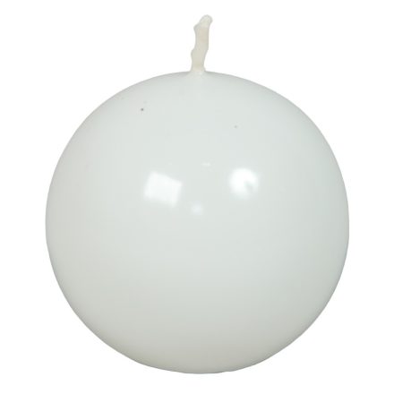 Lakkozott gömb gyertya 56mm fehér