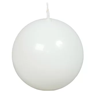 Lakkozott gömb gyertya 80mm fehér