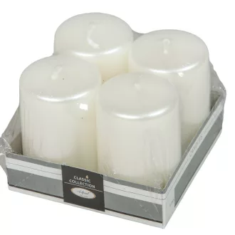 Metál adventi gyertya 80x50mm fehér  4db/csom (db ár)