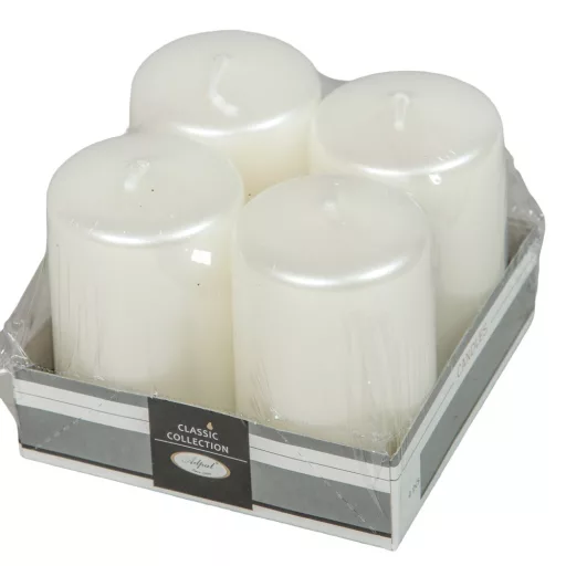 Metál adventi gyertya 80x50mm fehér  4db/csom (db ár)