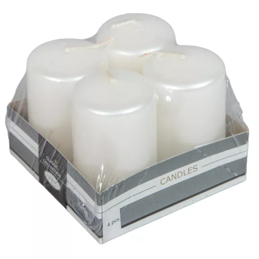Metál adventi gyertya 70x40mm fehér  4db/csom (db ár)