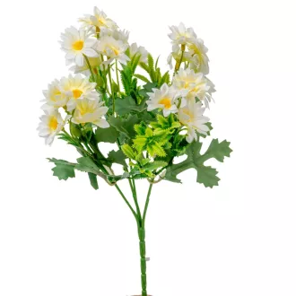 Százszorszép csokor 5ágú fehér M28cm 48db/#