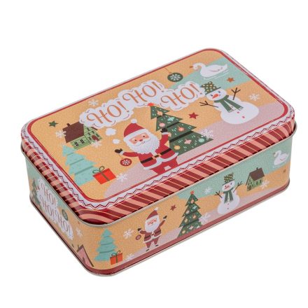 Doboz fém karácsonyi mintával 5,6x11x16cm