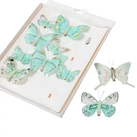 Pillangó csipeszes mix 5-8cm aqua 10db-os