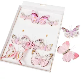 Pillangó csipeszes 5-8cm rózsaszín-lila mix 10db-os