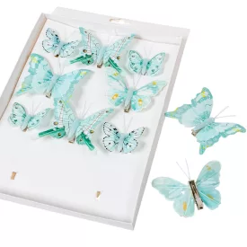 Pillangó csipeszes 5-8cm menta mix 10db-os