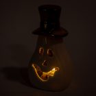 Porcelán tök LED-es arany kalappal M12,5cm