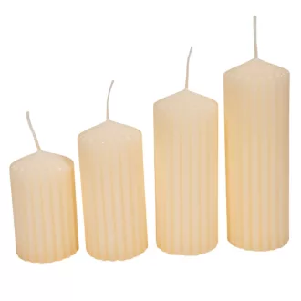 Bordás lépcsős gyertya 50mmx75-140mm ivory (csom ár)