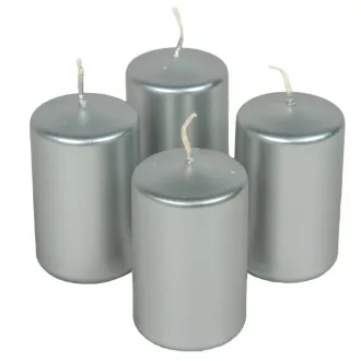 Metál adventi gyertya 80x50mm ezüst  4db/csom (db ár)