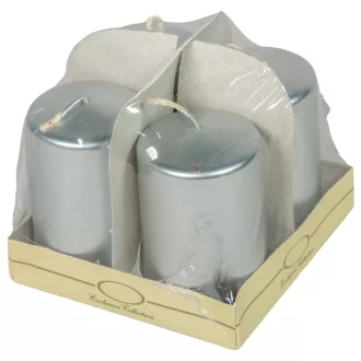Metál adventi gyertya 80x50mm ezüst  4db/csom (db ár)