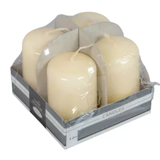 Lakkozott adventi gyertya 70x40mm ecru  4db/csom (db ár)