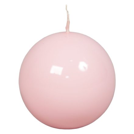 Lakkozott gömb gyertya 80mm rózsaszín