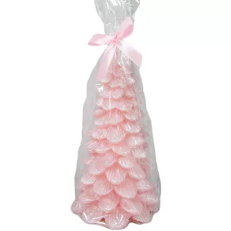Fenyő gyertya rózsaszín 18cm