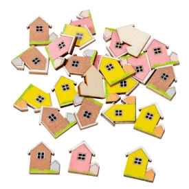 Házikó fa színes 1,8cm 24db-os