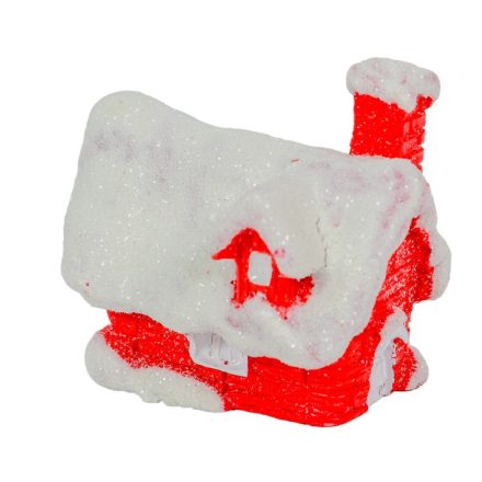 Házikó poly piros glitteres havas tetővel M4cm