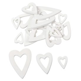 Szív fa fehér 3-5-7cm 20db-os