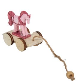 Ló figura fa kocsin poly M5,5cm