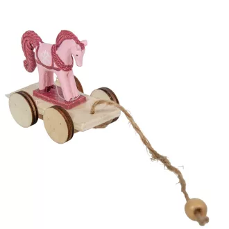 Ló figura fa kocsin poly M5,5cm