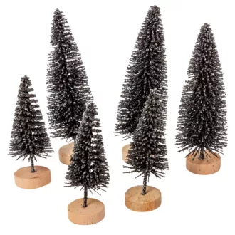 Mini fenyő fekete 6,5-9,5cm 6db-os