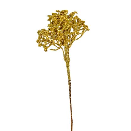 Mini virágos pick glitteres arany 30cm