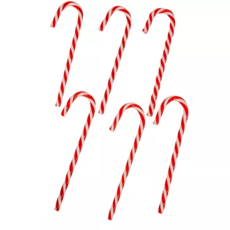 Cukorbot műa piros-fehér akasztóval 15cm 6db-os