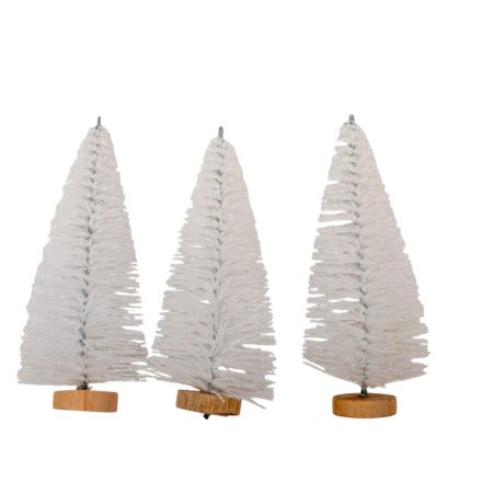 Mini fenyő glitteres fehér 9,5cm 3db-os 