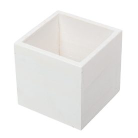 Fa szögletes doboz fehér M10x10x10xcm