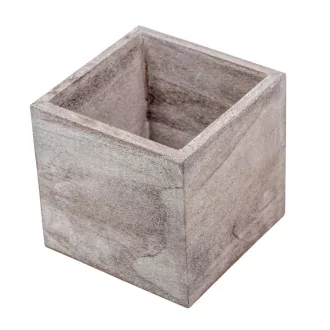 Fa doboz szögletes mosott szürke M10x10x10cm