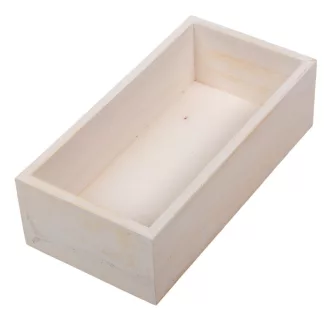 Fa téglalap fehér M6x20x10cm