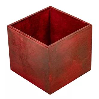 Fa doboz szögletes bordó M12x13x13cm