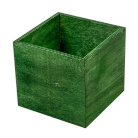 Fa doboz szögletes sötétzöld M12x13x13cm